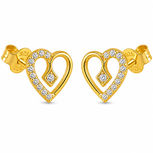 925 Sterling Silver Eternal Love CZ Stud Earrings