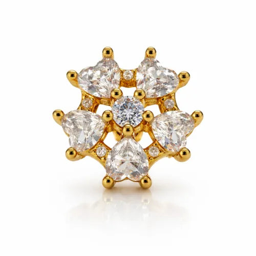 Heart Shape Floral Stud Earrings