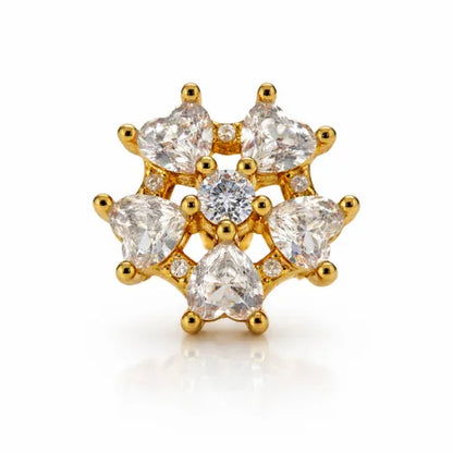 Heart Shape Floral Stud Earrings
