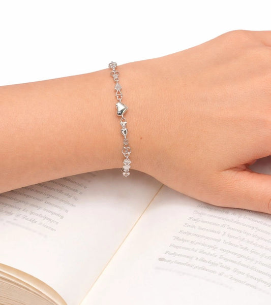 925 silver chain bracelet for women sweetheart link design