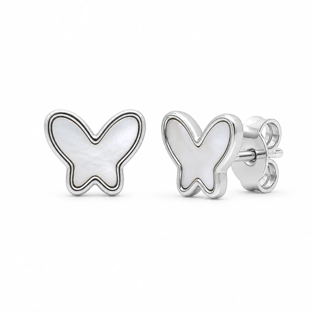 925 sterling silver butterfly stud earrings for women minimal elegant jewellery
