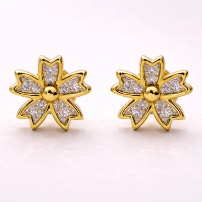 Golden Bloom CZ Studs