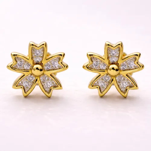 Golden Bloom CZ Studs